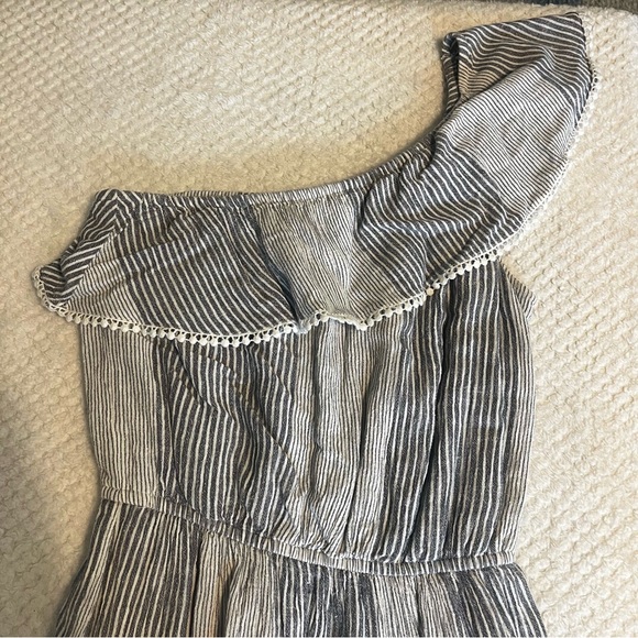 American Eagle Outfitters Womens Striped One Shoulder Mini Dress Medium - Picture 3 of 8